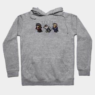 Clive, Torgal, and Cid XVI Design | FFXVI Pixel Party Members | Final Fantasy 16 | Light Colors Hoodie